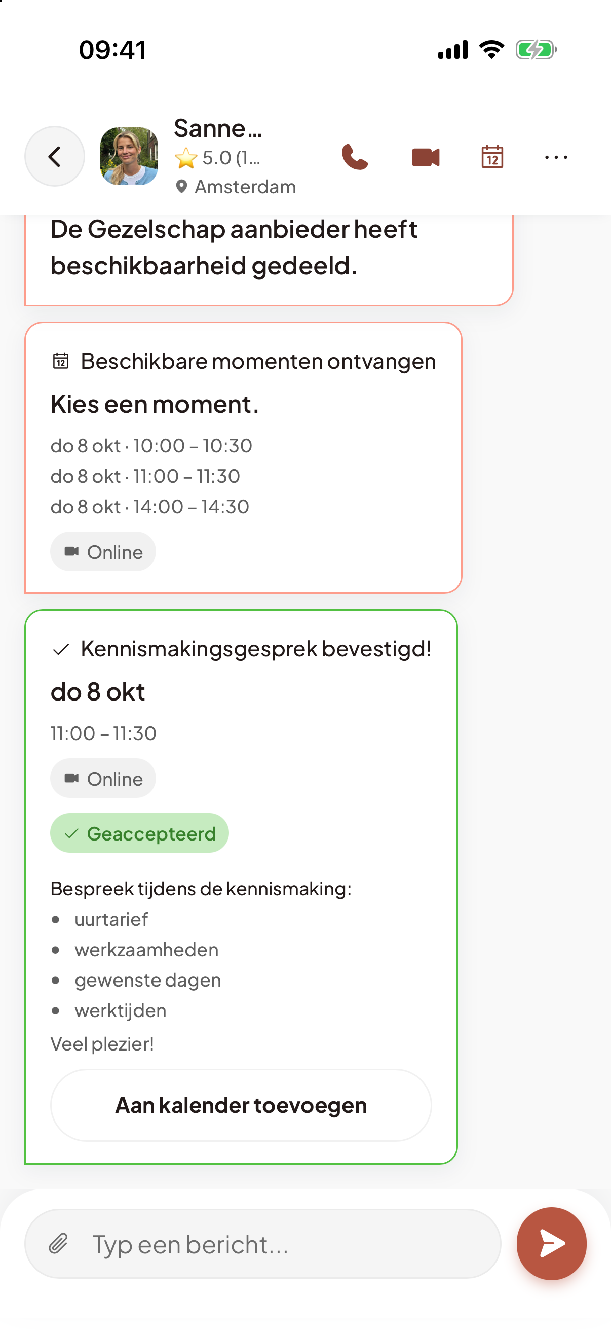 Eerst een kennismakingsgesprek